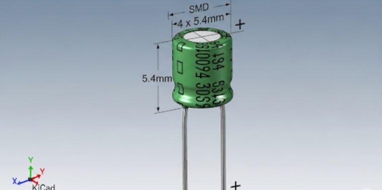 smd 4 x 5.4mm electrolytic capacitor kicad model