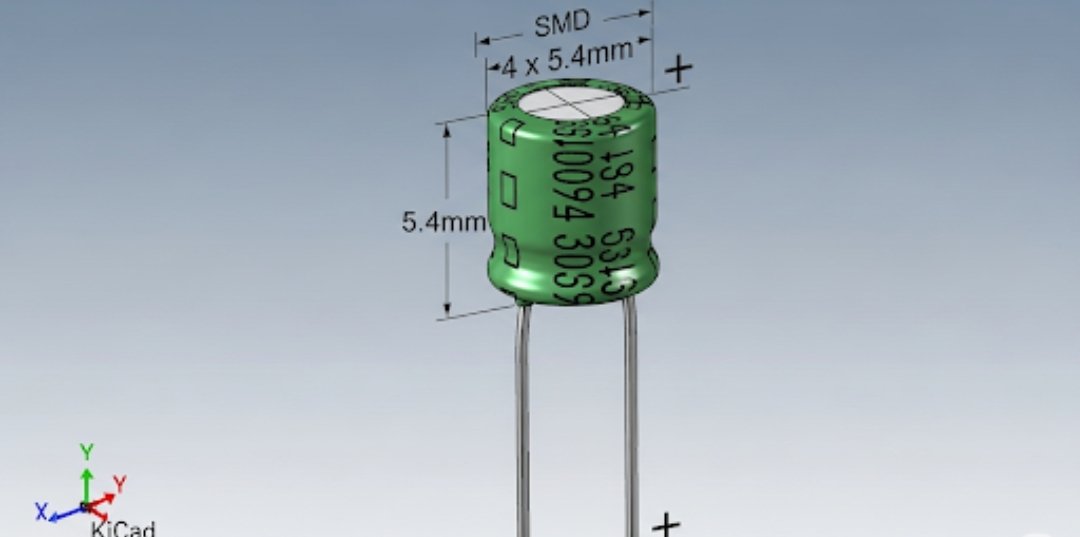 smd 4 x 5.4mm electrolytic capacitor kicad model